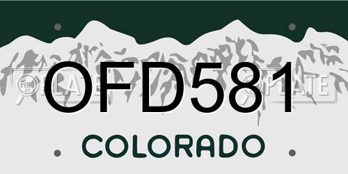 OFD581 Colorado License Plate
