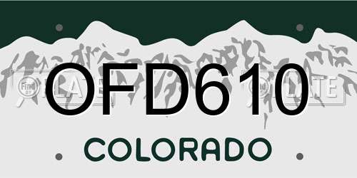 OFD610 Colorado License Plate
