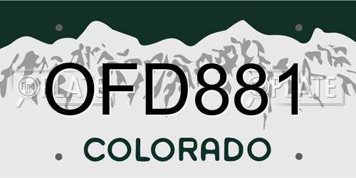 OFD881 Colorado License Plate