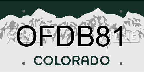 OFDB81 Colorado License Plate