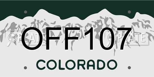 OFF107 Colorado License Plate