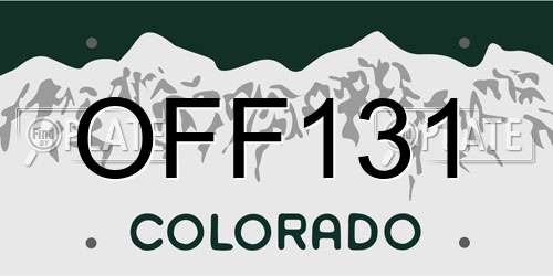 OFF131 Colorado License Plate