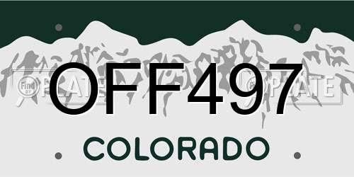 OFF497 Colorado License Plate