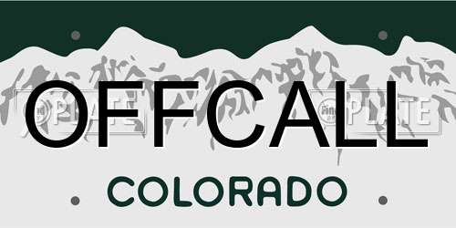 OFFCALL Colorado License Plate