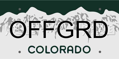 OFFGRD Colorado License Plate