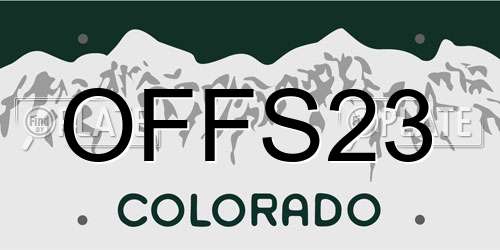 OFFS23 Colorado License Plate