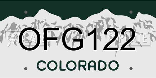 OFG122 Colorado License Plate
