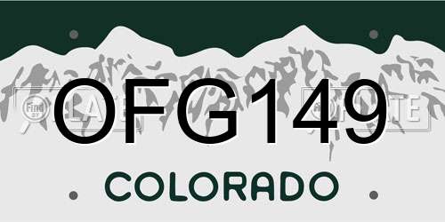 OFG149 Colorado License Plate