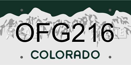 OFG216 Colorado License Plate
