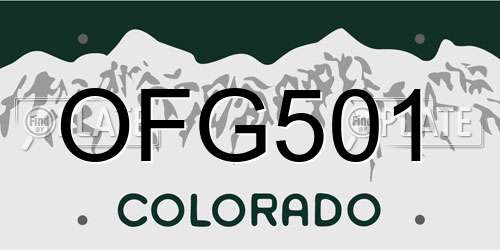 OFG501 Colorado License Plate