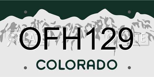 OFH129 Colorado License Plate