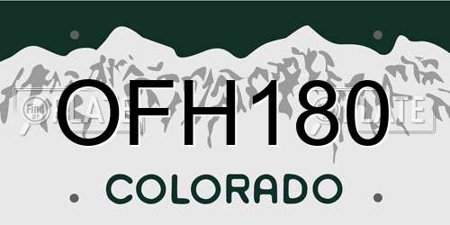 OFH180 Colorado License Plate