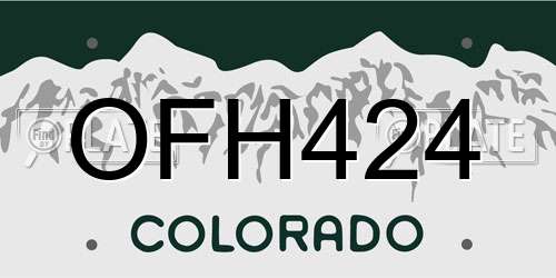 OFH424 Colorado License Plate