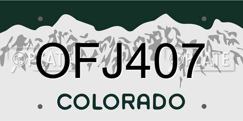 OFJ407 Colorado License Plate