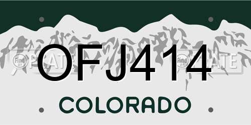 OFJ414 Colorado License Plate