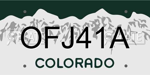 OFJ41A Colorado License Plate