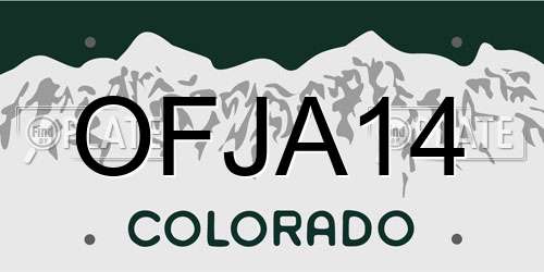 OFJA14 Colorado License Plate