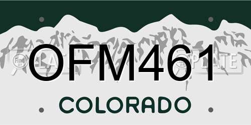OFM461 Colorado License Plate