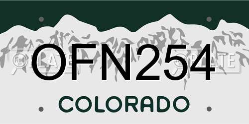 OFN254 Colorado License Plate
