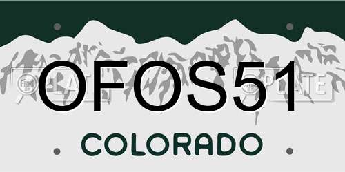 OFOS51 Colorado License Plate