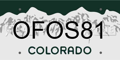 OFOS81 Colorado License Plate