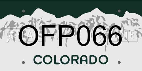 OFP066 Colorado License Plate
