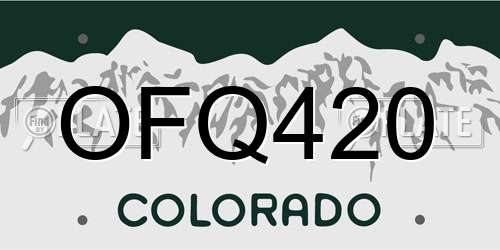 OFQ420 Colorado License Plate
