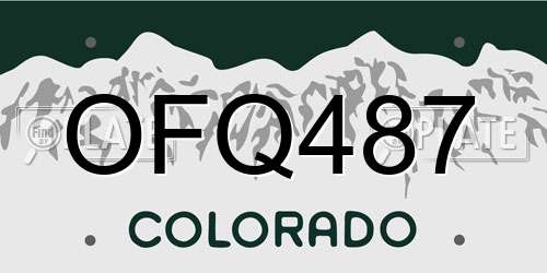 OFQ487 Colorado License Plate