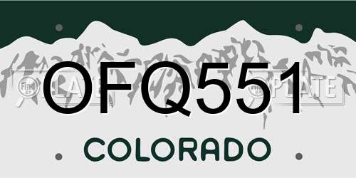 OFQ551 Colorado License Plate