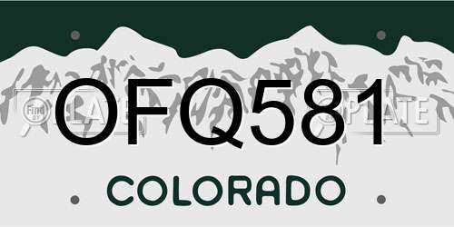 OFQ581 Colorado License Plate