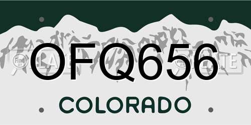 OFQ656 Colorado License Plate