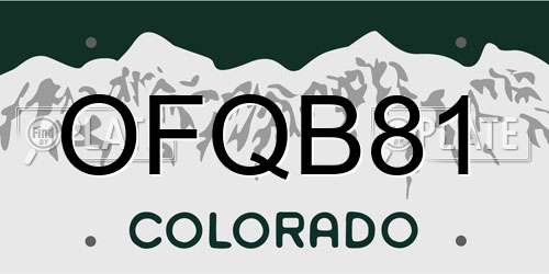 OFQB81 Colorado License Plate