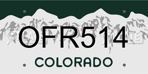 OFR514 Colorado License Plate