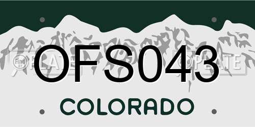 OFS043 Colorado License Plate