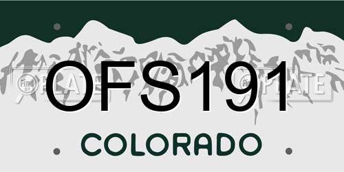 OFS191 Colorado License Plate