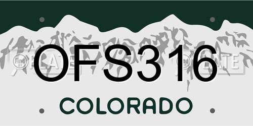 OFS316 Colorado License Plate