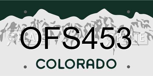 OFS453 Colorado License Plate