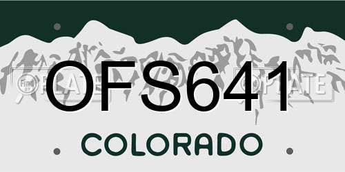 OFS641 Colorado License Plate