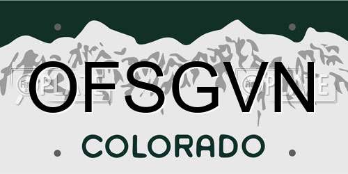 OFSGVN Colorado License Plate