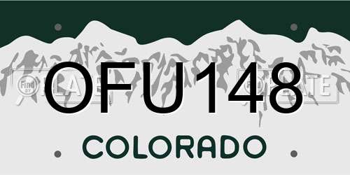 OFU148 Colorado License Plate