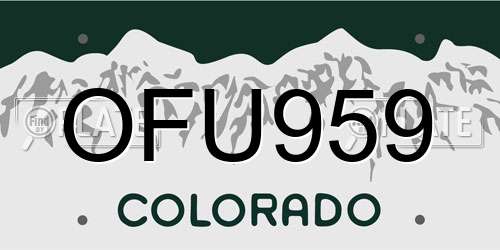 OFU959 Colorado License Plate
