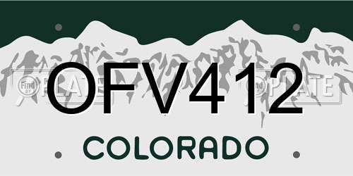 OFV412 Colorado License Plate
