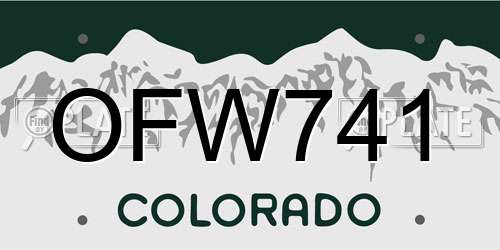 OFW741 Colorado License Plate