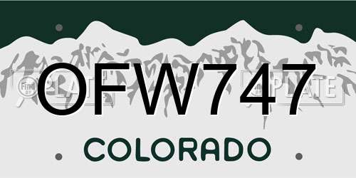 OFW747 Colorado License Plate