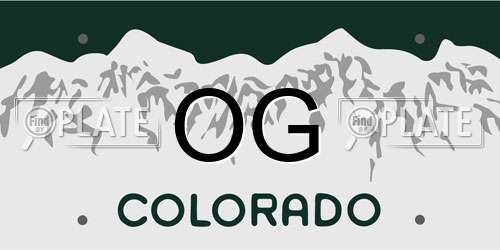 OG Colorado License Plate