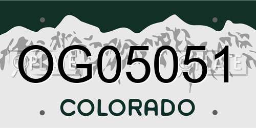 OG05051 Colorado License Plate