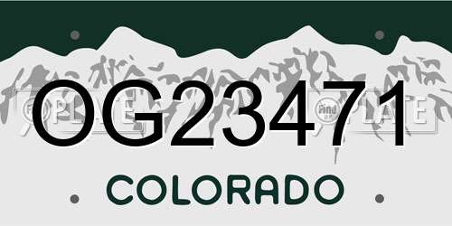 OG23471 Colorado License Plate