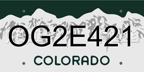 OG2E421 Colorado License Plate