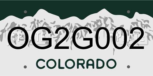 OG2G002 Colorado License Plate