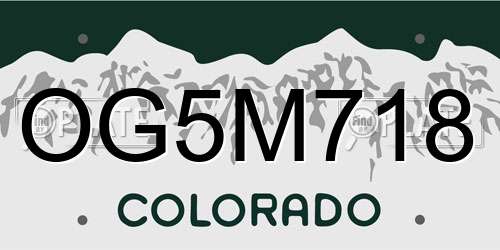 OG5M718 Colorado License Plate
